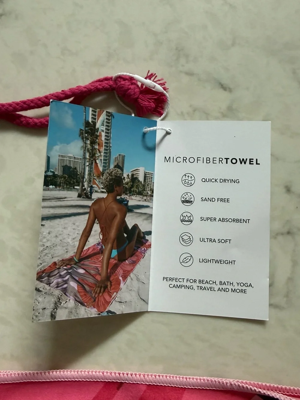 RHB Hawaii Microfiber Beach Towel with  Drawstring Pouch - NWT